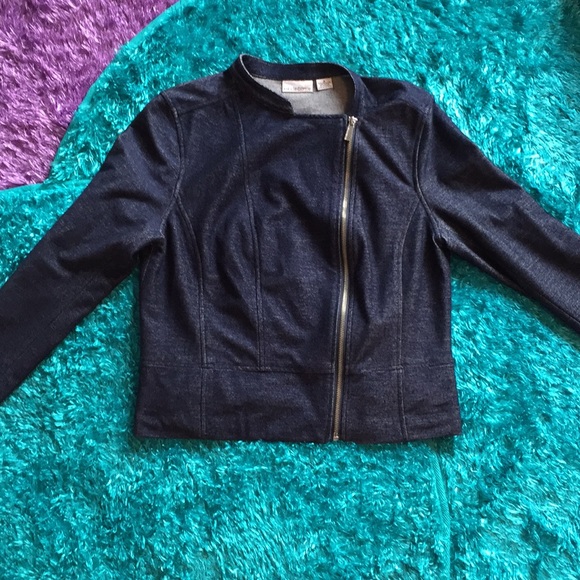 Liz Claiborne Jackets & Blazers - Liz Claiborne retro faux denim moto jacket
